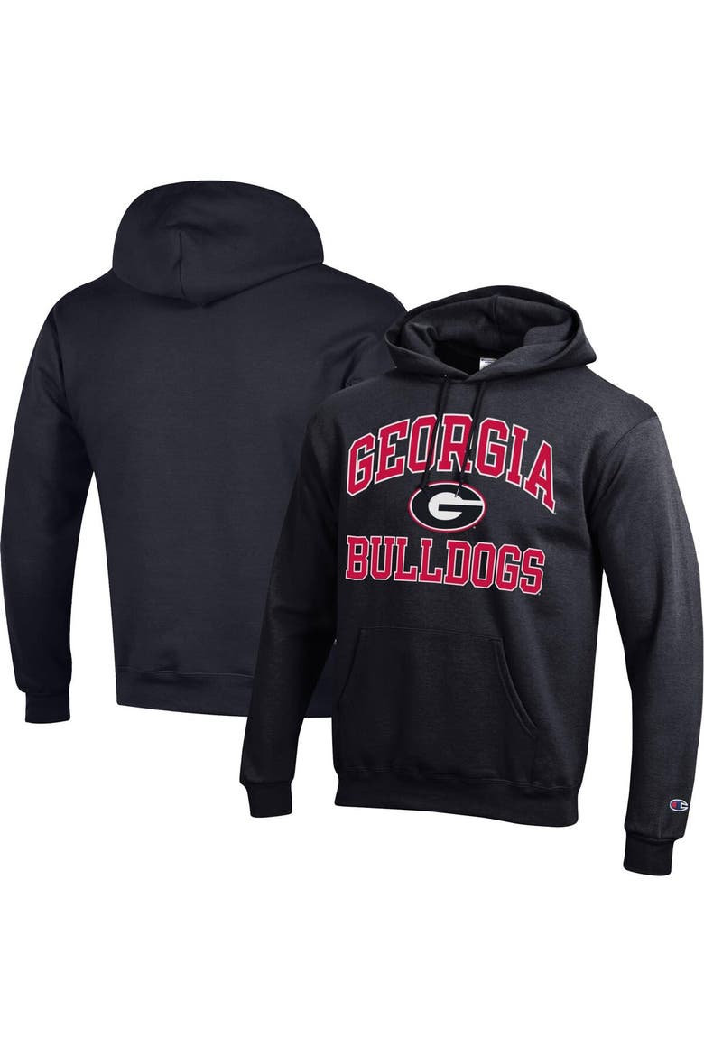 Men's Champion Black Georgia Bulldogs High Motor Pullover Hoodie, Main, color, Black