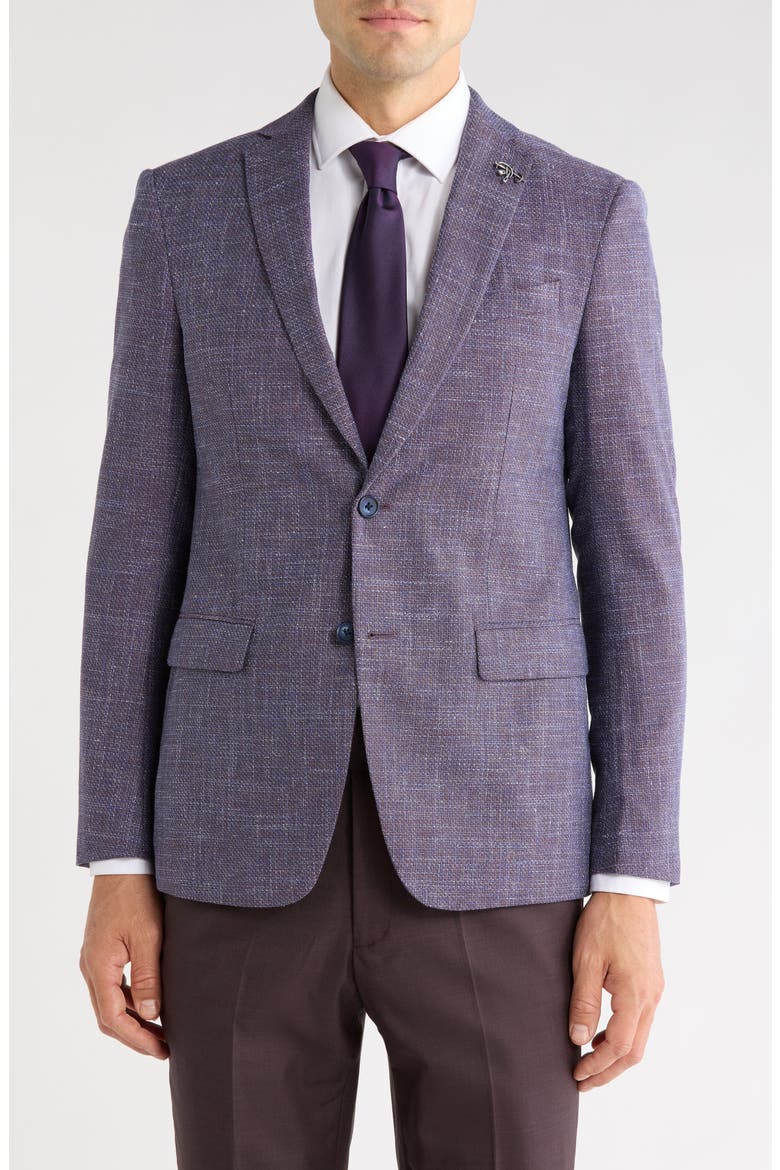 Screenweave Wool Blend Sport Coat, Main, color, BURGUNDY