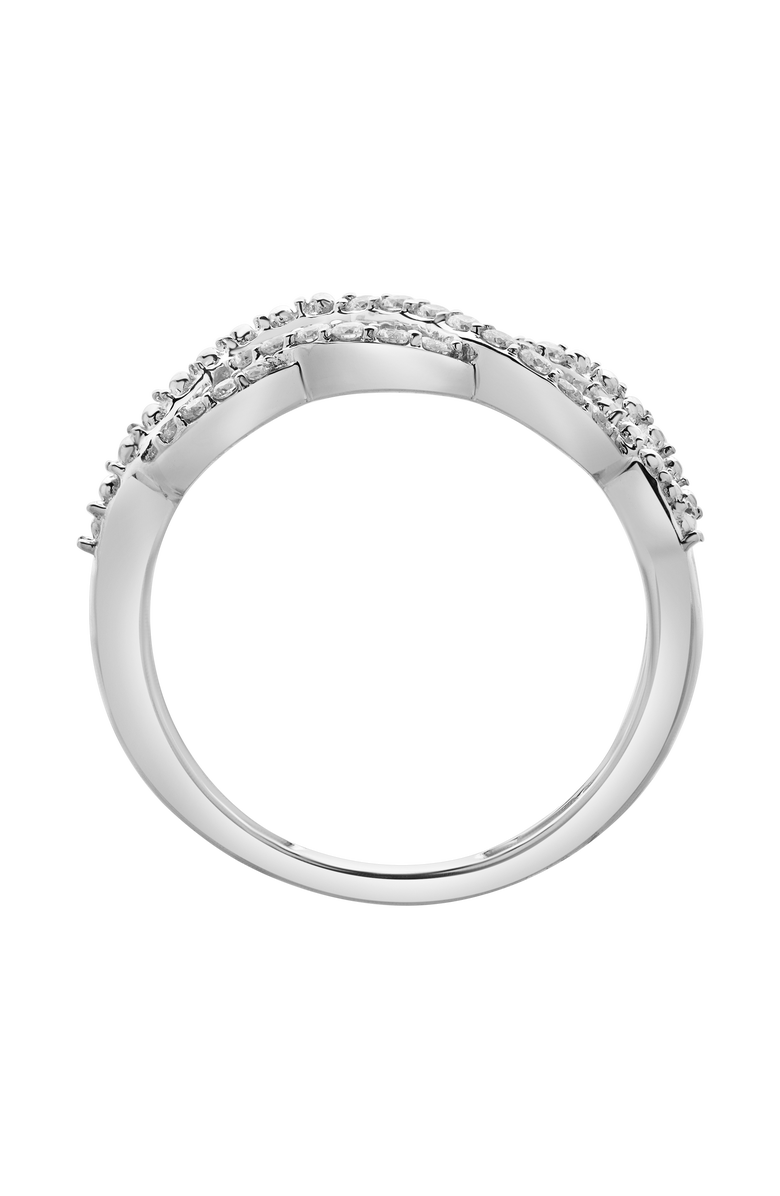 LuvMyJewelry Solace 14K Gold Round Diamond Studded Infinity Ring - 0.21cts, Alternate, color, 14K White Gold