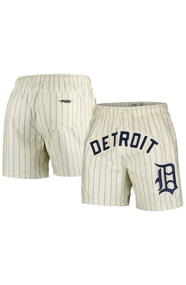 PRO STANDARD Men's Pro Standard Cream Detroit Tigers Pinstripe Retro Classic Woven Shorts, Main, color, 