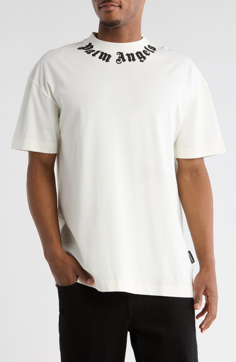 Palm Angels Logo Crewneck T-Shirt, Main, color, Off White Black