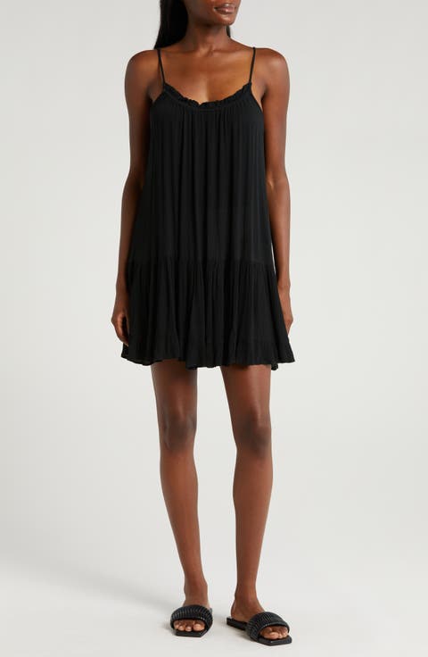 Ruffle Trim Cover-Up Dress