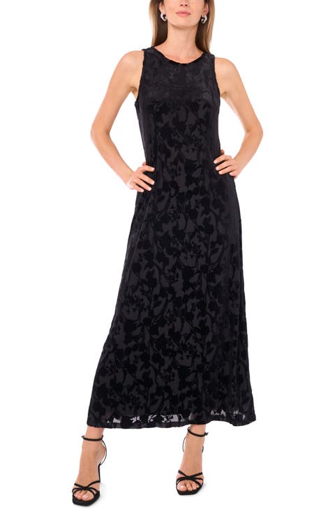 Velvet Flocked Mesh Dress