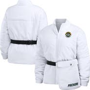 WEAR by Erin Andrews Women's WEAR by Erin Andrews White Green Bay Packers Packaway Full-Zip Puffer Jacket