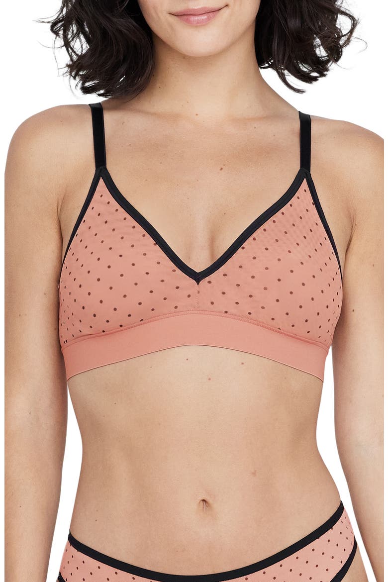Spellbound Mesh Bralette, Main, color, ROSE/ DOT