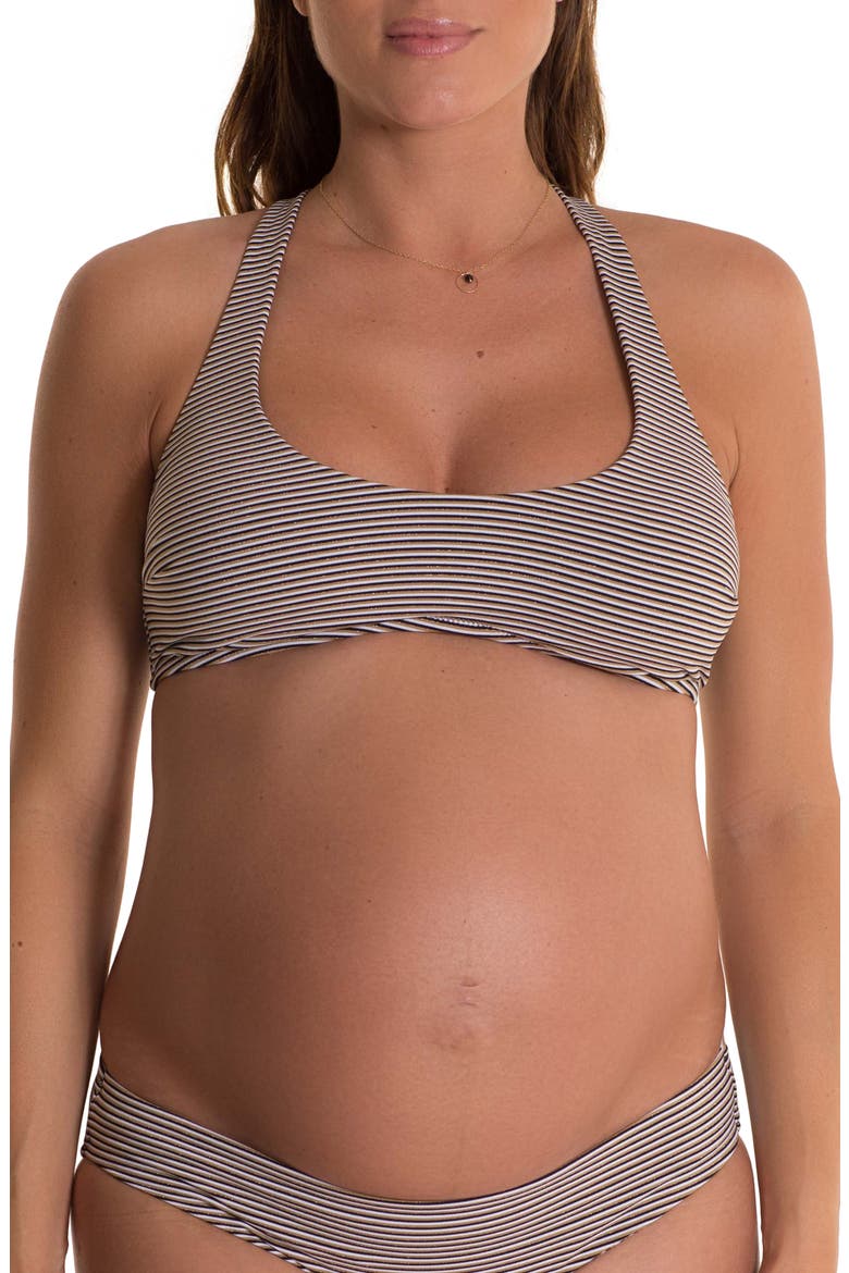 Olivia Stripe Maternity Bikini Top, Main, color, MULTICOLOR