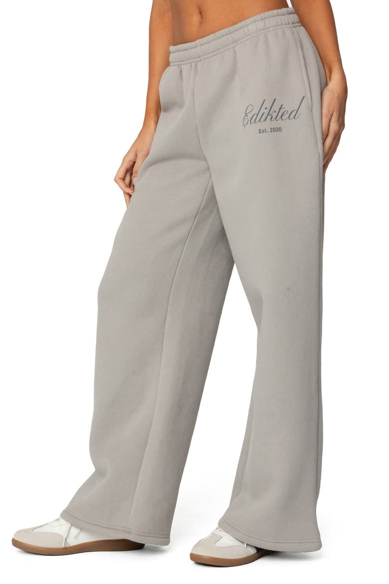 Get Edikted Wide Leg Sweatpants, Alternate, color, GRAY