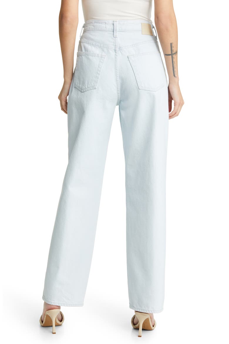 Clove Pintuck High Waist Straight Leg Jeans, Alternate, color, RETREAT