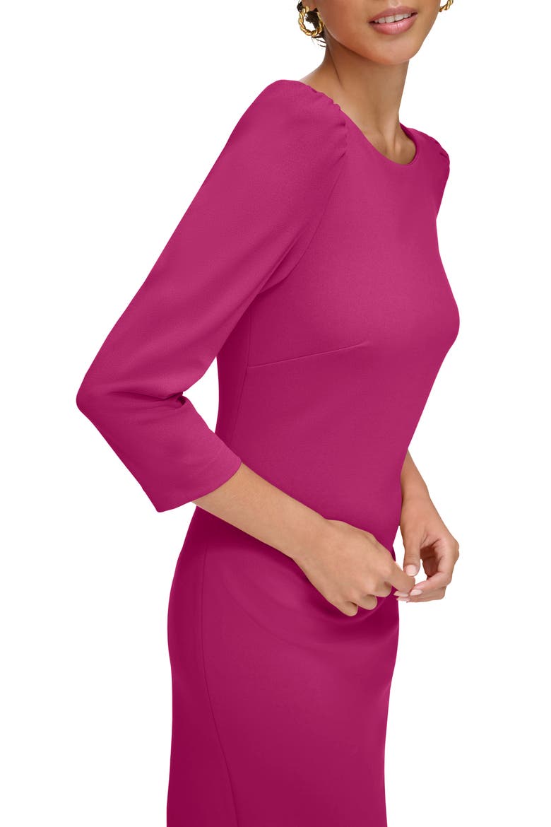 Three-Quarter Sleeve Scuba Crepe Sheath Dress, Alternate, color, BOYSENBERR