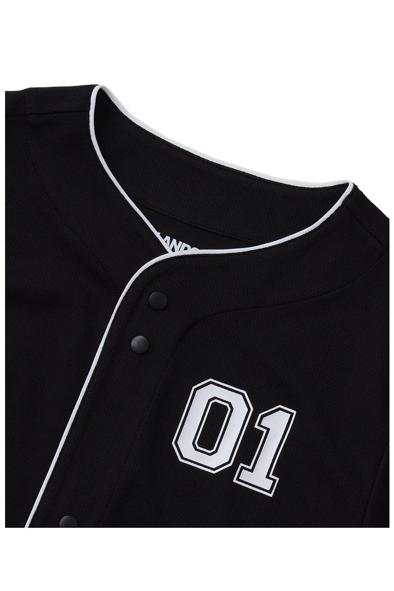 Boys Active Button Up Jersey Top, Alternate, color, Black/White