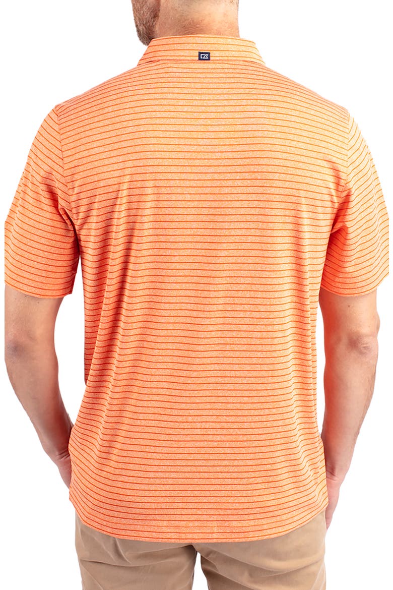 Forge Heather Stripe Recycled Blend Polo, Alternate, color, COLLEGE ORANGE HEATHER