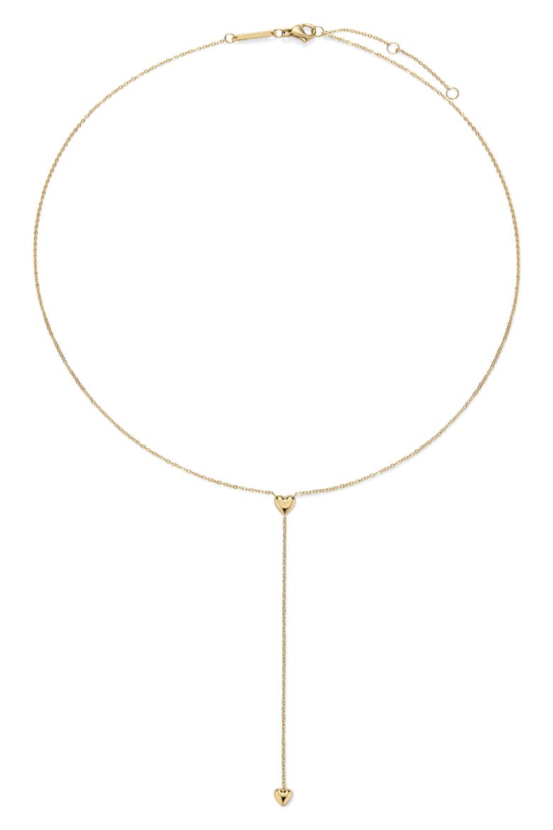 Mini Heart Y-Necklace, Main, color, GOLD