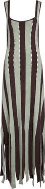 ZANKOV Calhoun Stripe Openwork Car Wash Hem Sweater Dress