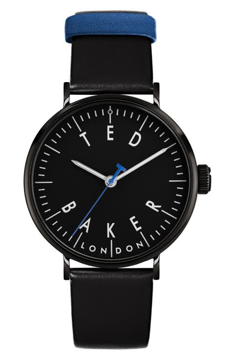 Gents Leather Strap Watch, 41mm