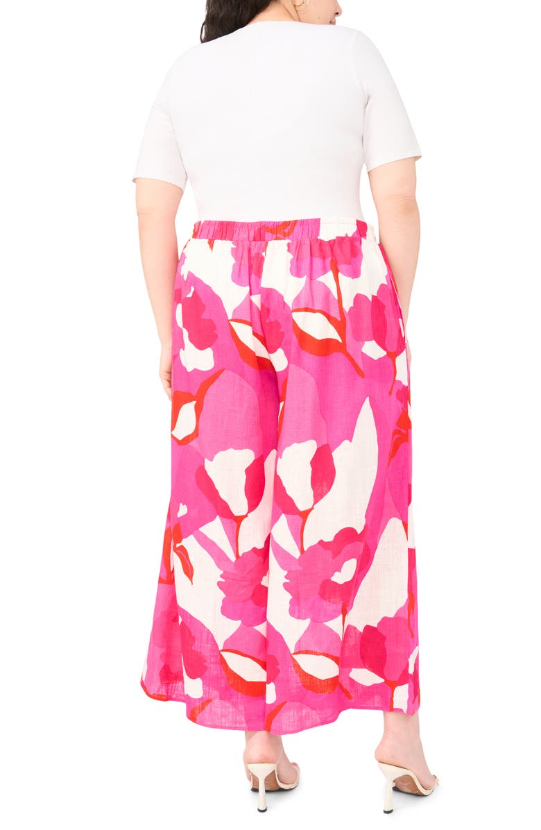 Vince Camuto Floral Print Drawstring Pants, Alternate, color, New Ivory Poppy Print