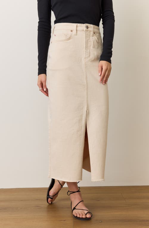Marine Layer Fawn Denim Midi Skirt In Natural