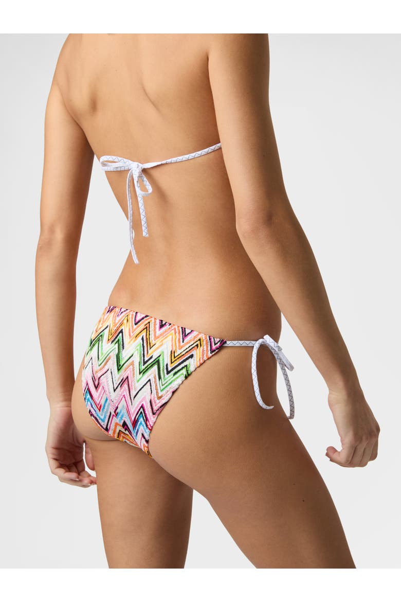 Bikini In Stretch Viscose With Lace Zig Zag Motif, Alternate, color, Multicoloured