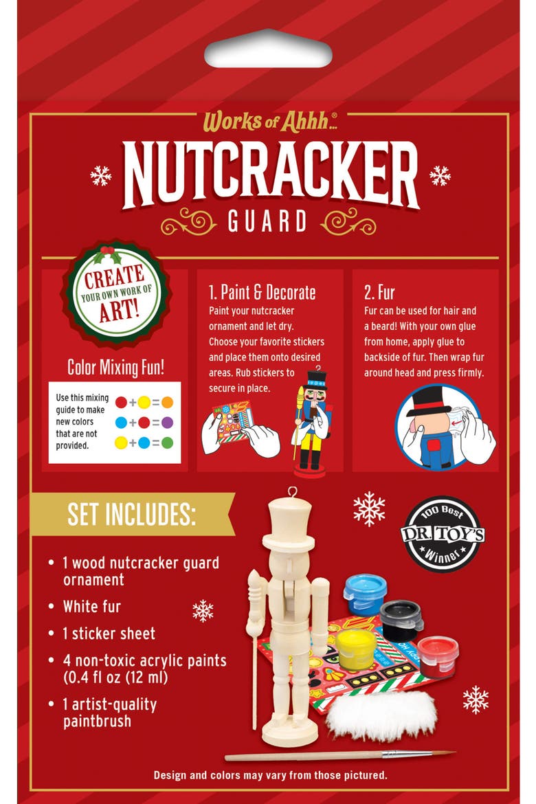 Nutcracker Guard Ornament Paint Kit, Alternate, color, Multicolor