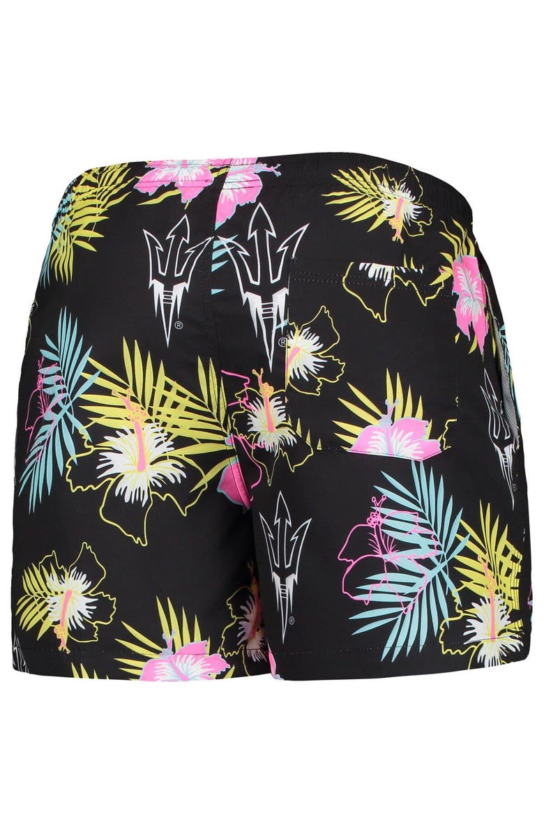 FOCO Men's FOCO Black Arizona State Sun Devils Neon Floral Swim Trunks, Alternate, color, Black