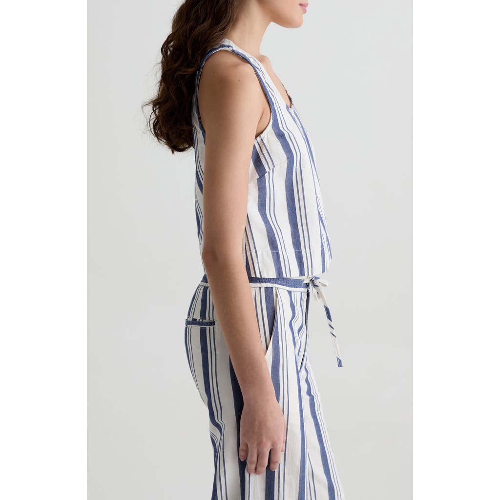 Ag Alpha Stripe Crop Cotton & Linen Tank