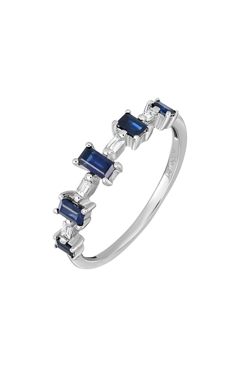 Bony Levy El Mar 18K White Gold Sapphire & Diamond Stackable Ring, Main, color, 18K White Gold