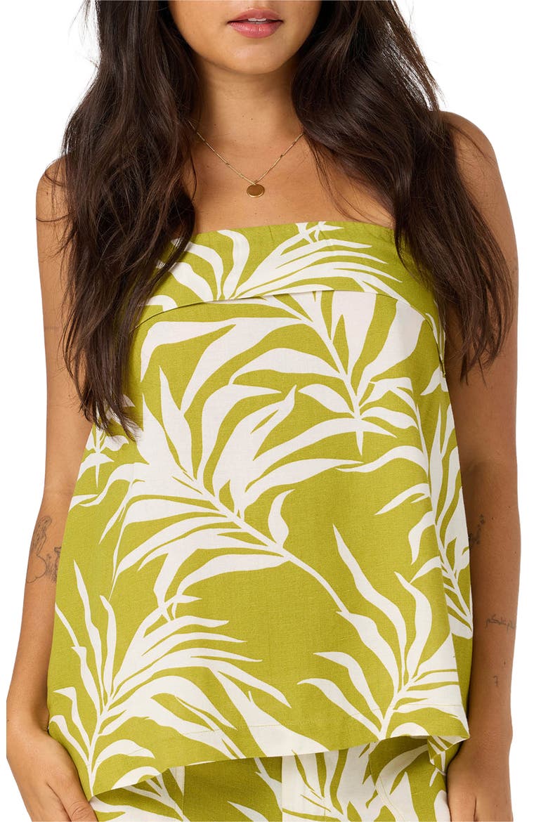 Marissa Tropical Print Tube Top, Alternate, color, CHARTREUSE