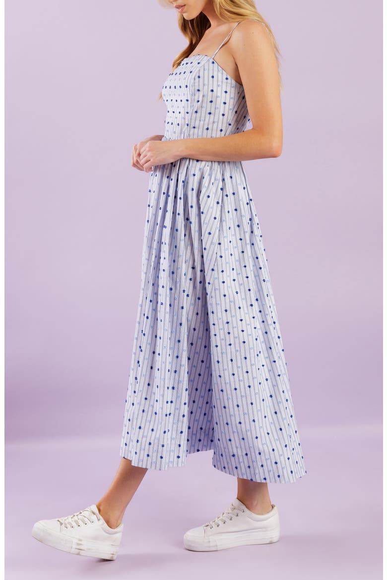 Textured Dot Midi Dress, Alternate, color, BLUE