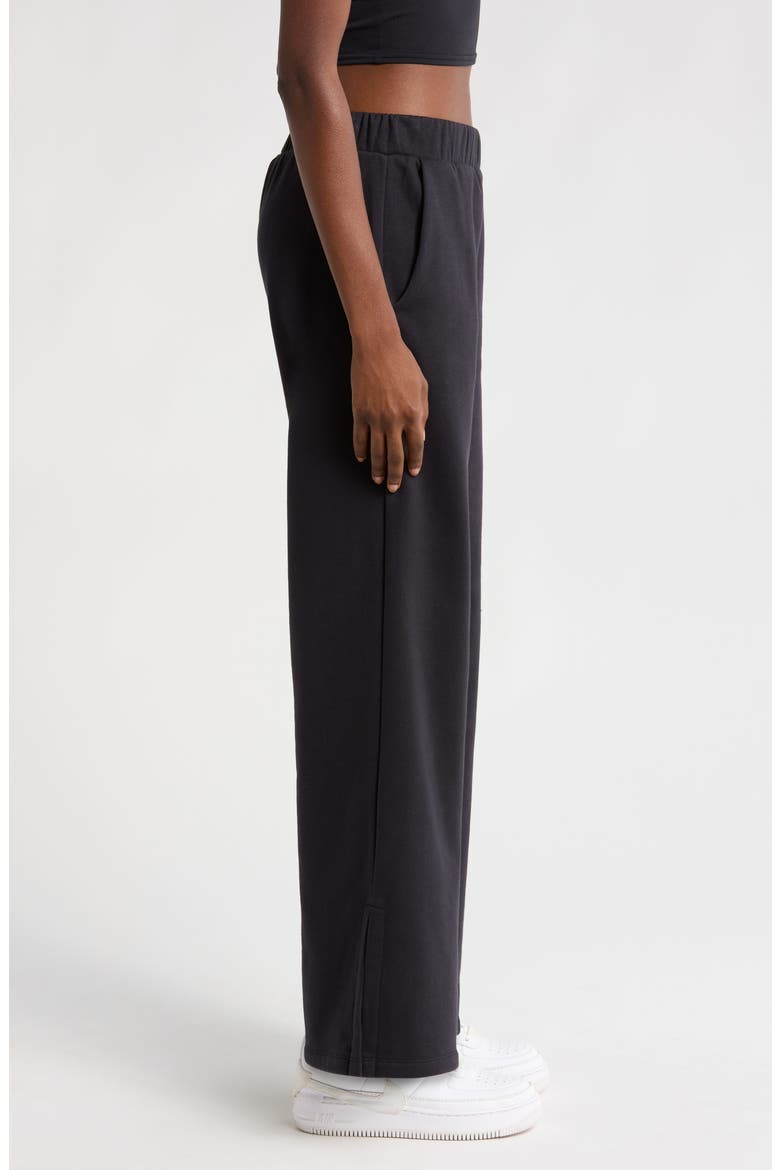Open Ended Mid Rise Wide Leg Pants, Alternate, color, BLACK
