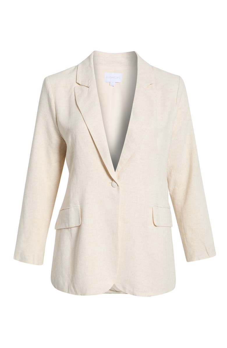 SUGARLIPS Candida Fitted Notch Lapel Blazer, Alternate, color, Natural