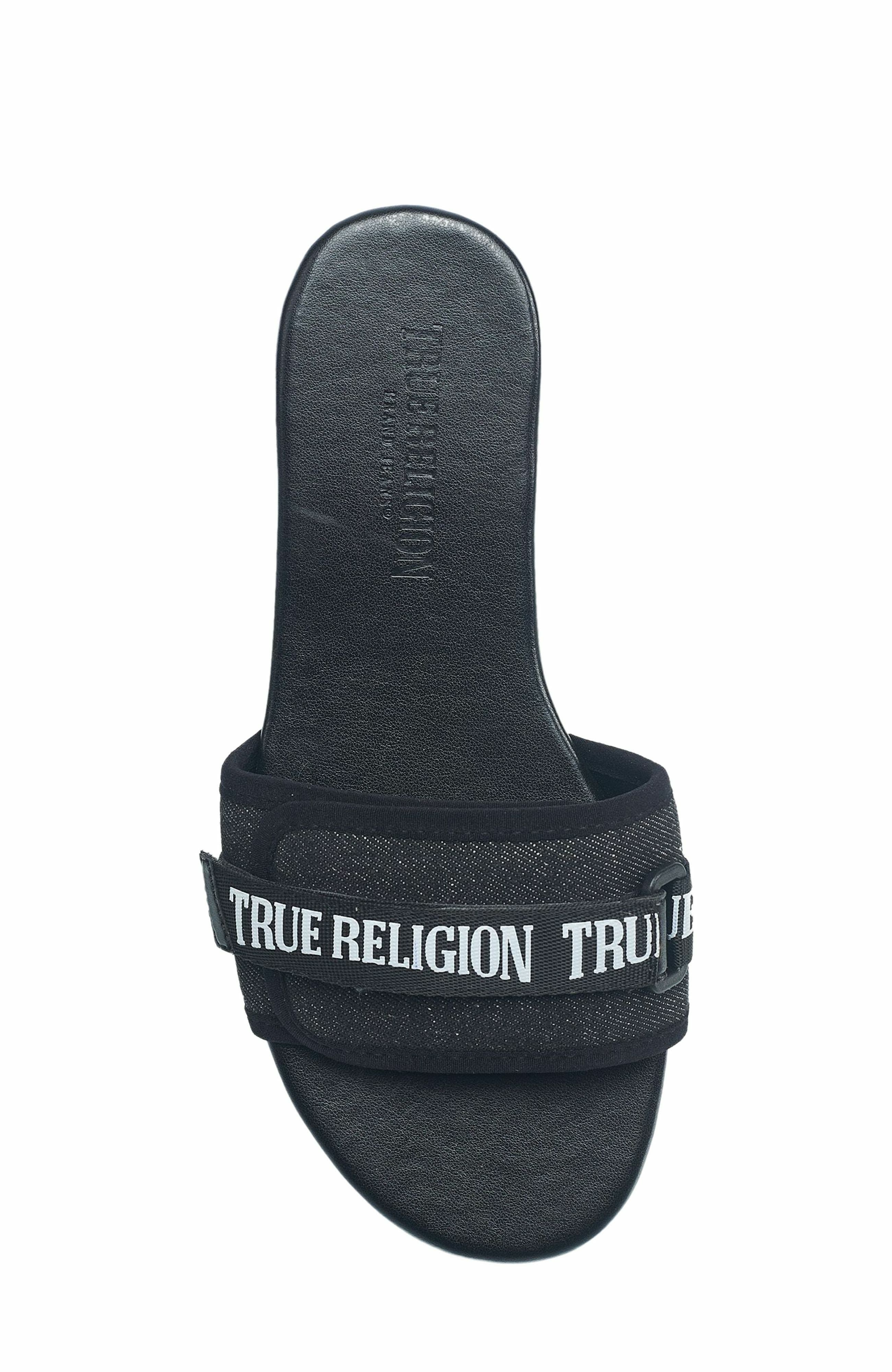 True Religion Ladies Missy Logo Adjustable Sandal, Alternate, color, 