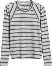 Wit & Wisdom Stripe Puff Shoulder Knit Top