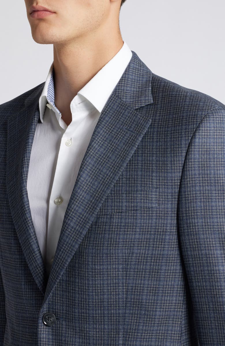 Peter Millar Flynn Classic Fit Plaid Wool Sport Coat, Alternate, color, Grey