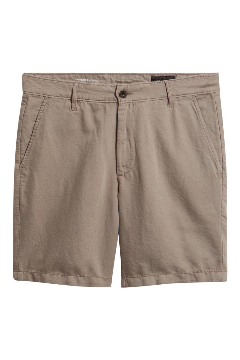 Wanderer Linen & Cotton Chino Shorts, Alternate, color, SULFUR AMBER DUST