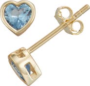 FZN Kids' Cubic Zirconia Heart Stud Earrings