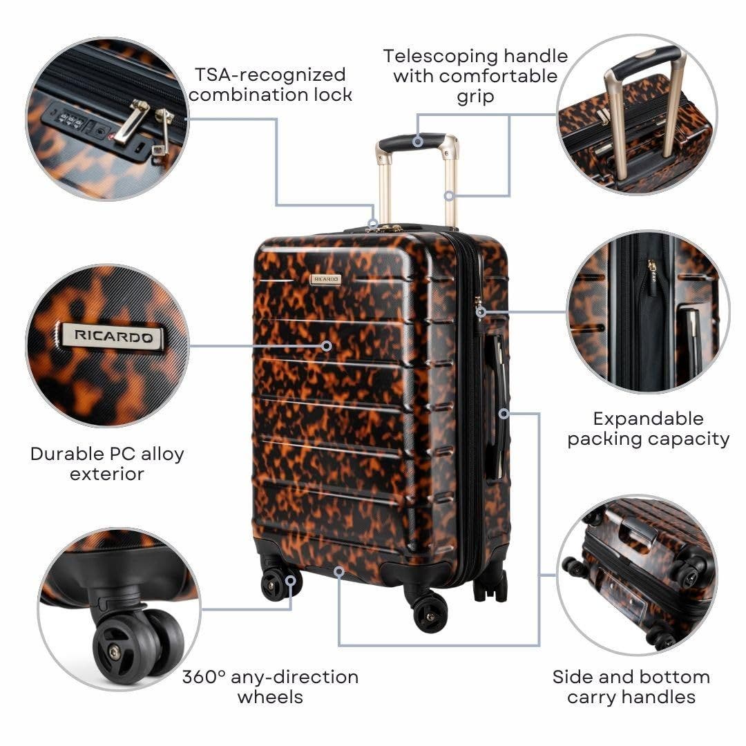 Ricardo Beverly Hills Cambria Hardside Luggage 29-inch Large Checked, Alternate, color, Tortoise