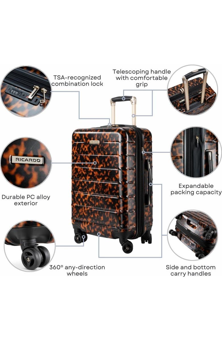 Ricardo Beverly Hills Cambria Hardside Luggage 29-inch Large Checked, Alternate, color, Tortoise