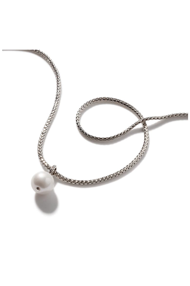 Classic Chain Freshwater Pearl Pendant Necklace, Alternate, color, SILVER