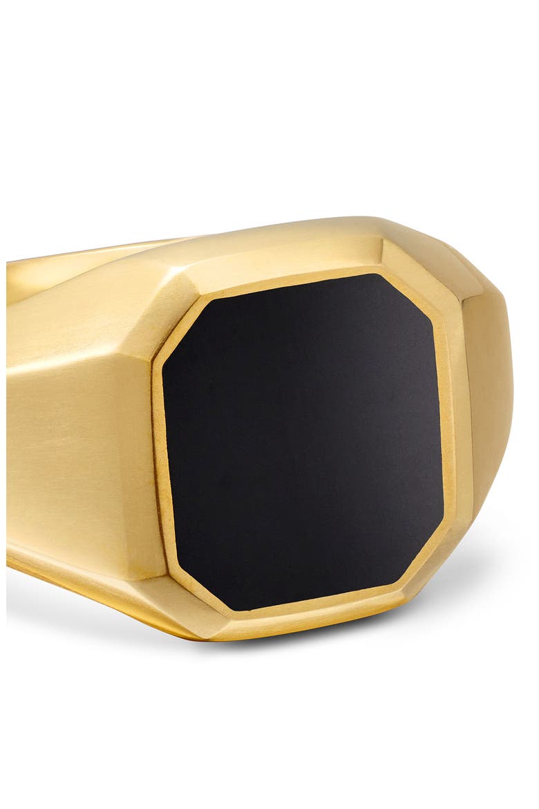 Men's Streamline Signet Ring, Alternate, color, 18K YELLOW GOLD/ BLACK ONYX
