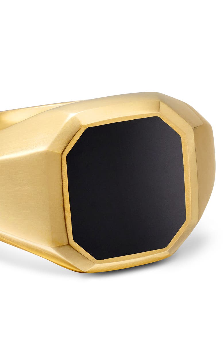 David Yurman Men's Streamline Signet Ring, Alternate, color, 18K Yellow Gold/ Black Onyx