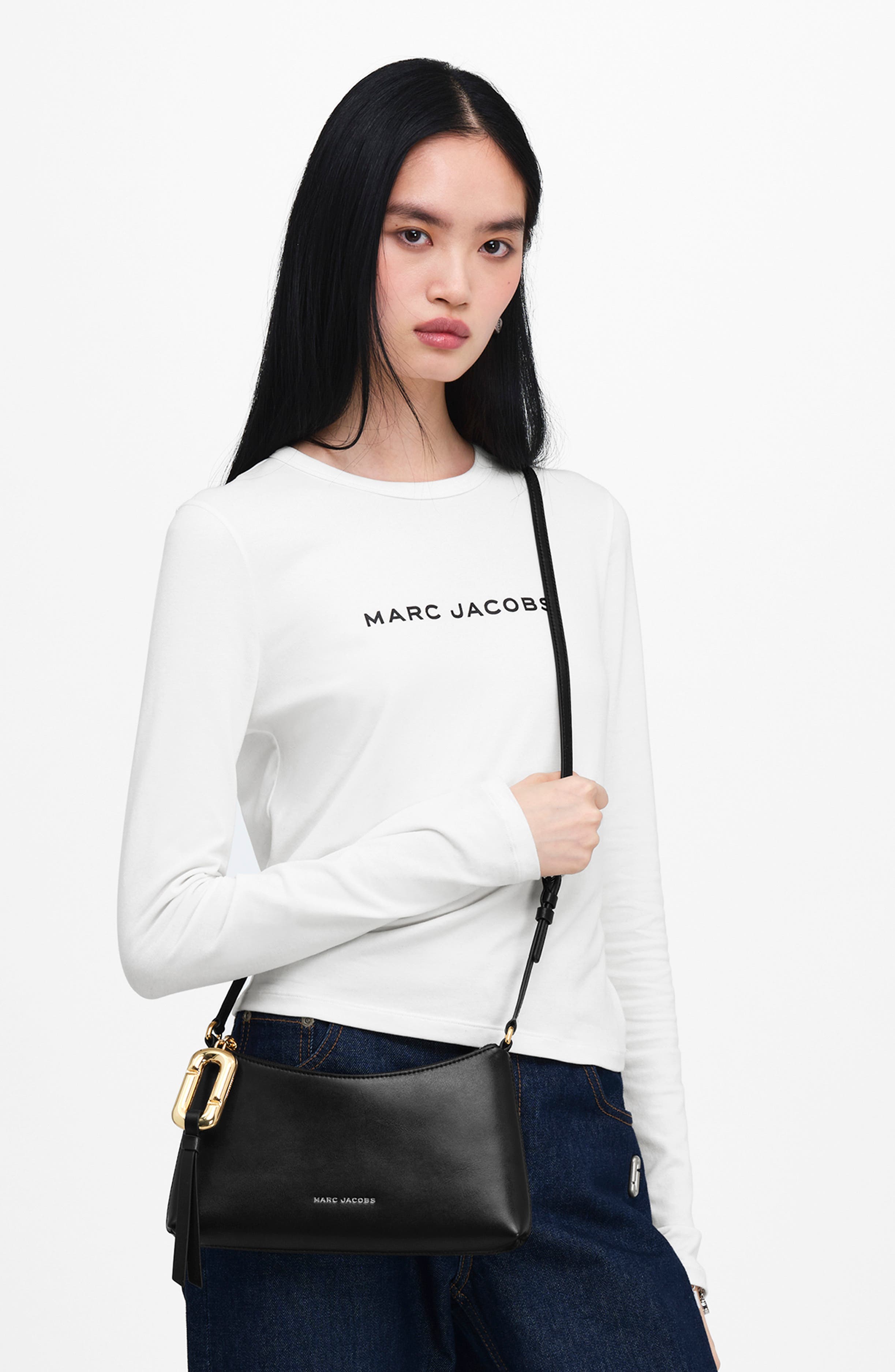 Scene Convertible Leather Mini Pouch Bag, Alternate, color, BLACK