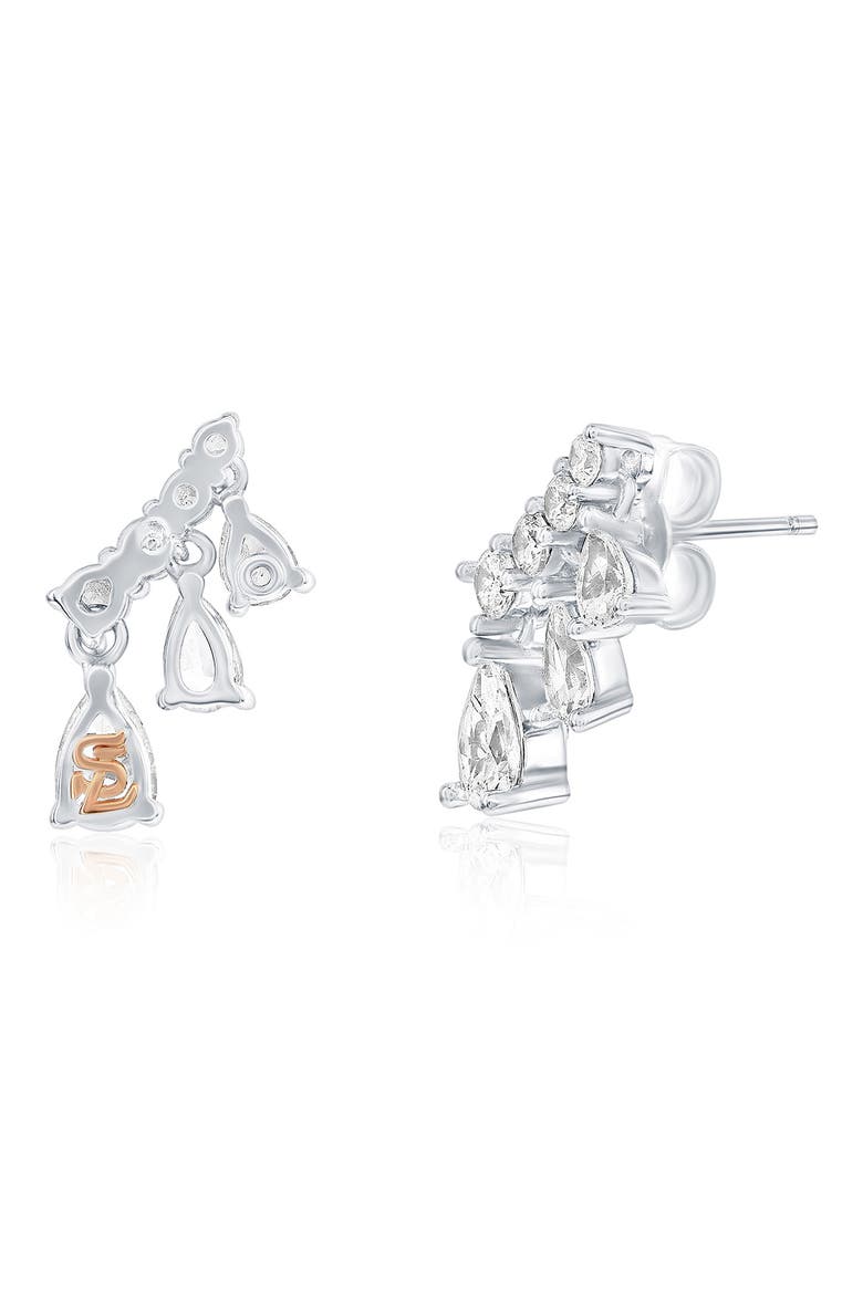 Cubic Zirconia Ear Crawlers, Alternate, color, WHITE