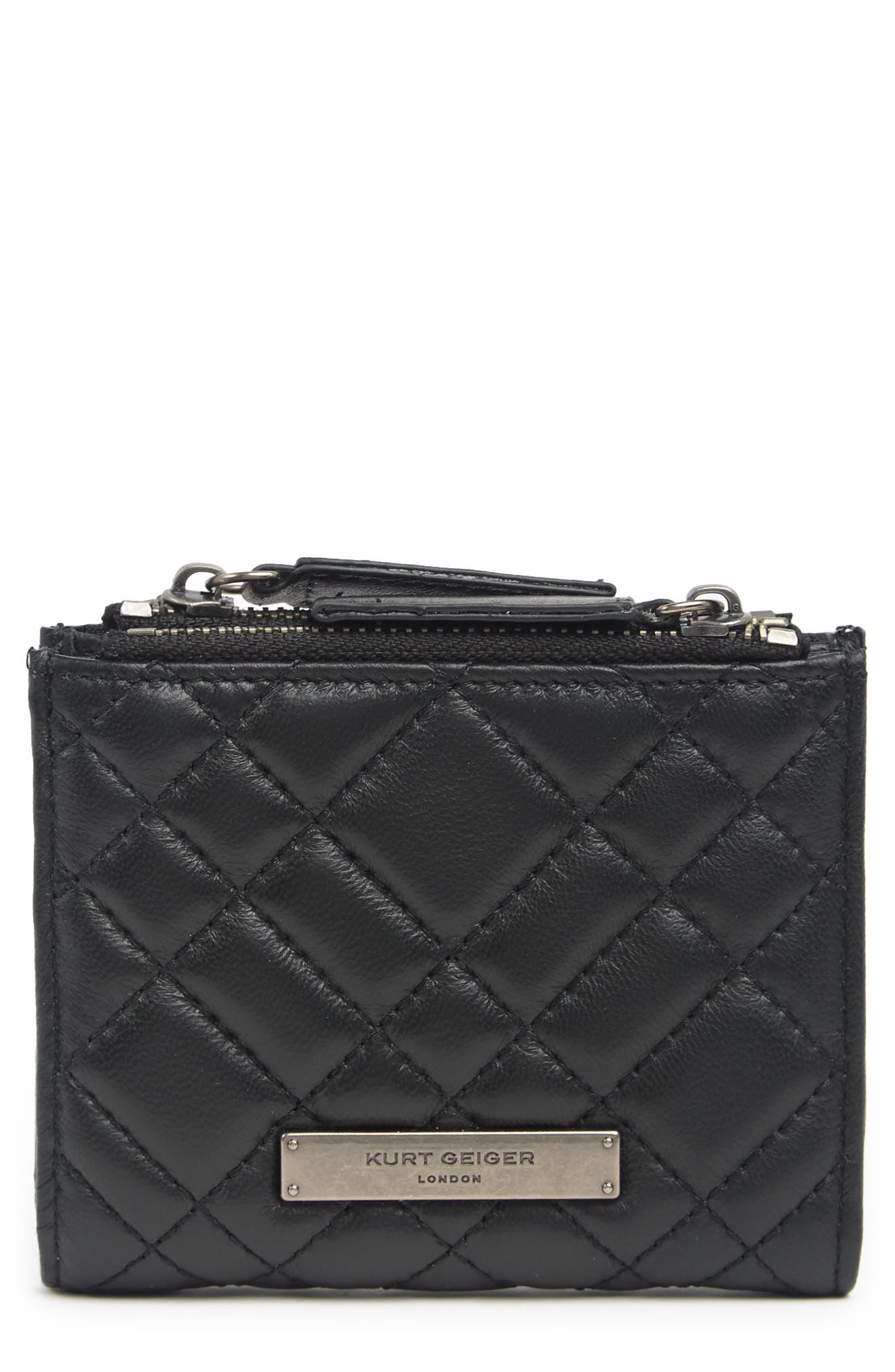 Kurt Geiger London Diamond Quilt Leather Bifold Wallet