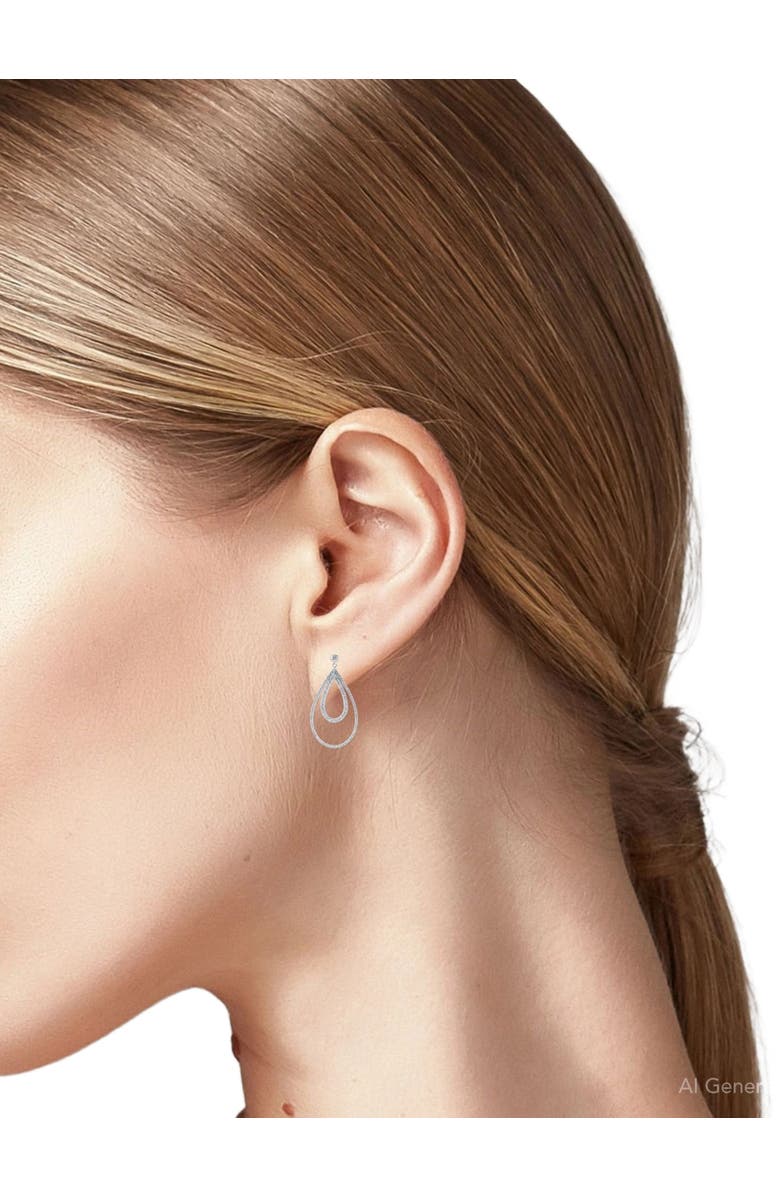 Bliss Diamond 5 Ct Pear Shape Dangle Lab Grown Diamond Large Earrings Gold 2" Tall, Alternate, color, 10K White Gold