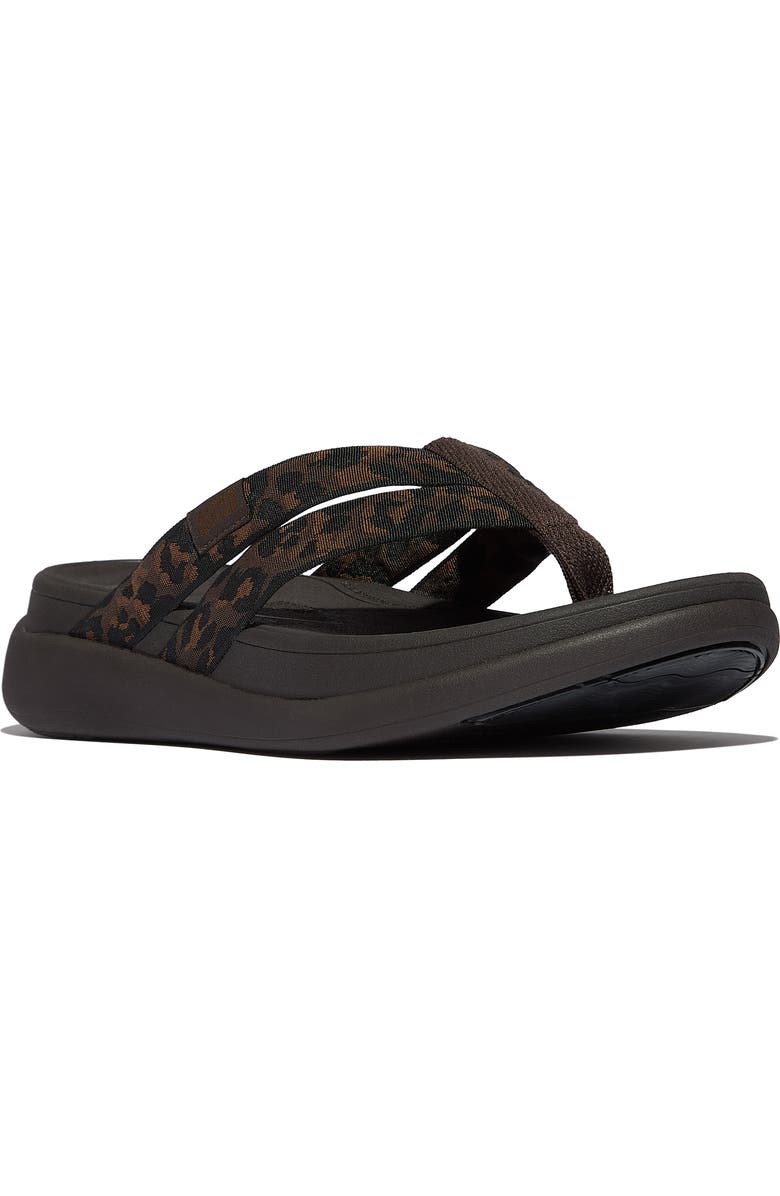 FitFlop F-Mode Go Leopard Web Strap Flip Flop, Main, color,