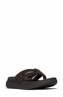 FitFlop F-Mode Go Leopard Web Strap Flip Flop