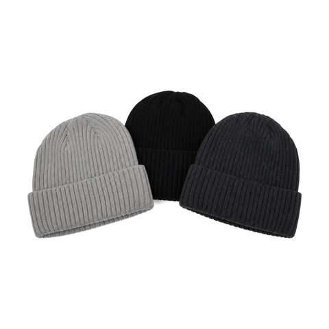Women's 3-pack Fleece Lined Rib Knit Beanie Set