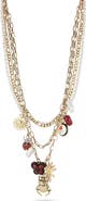 CHLOE AND MADISON Layered Multi Charm Necklace