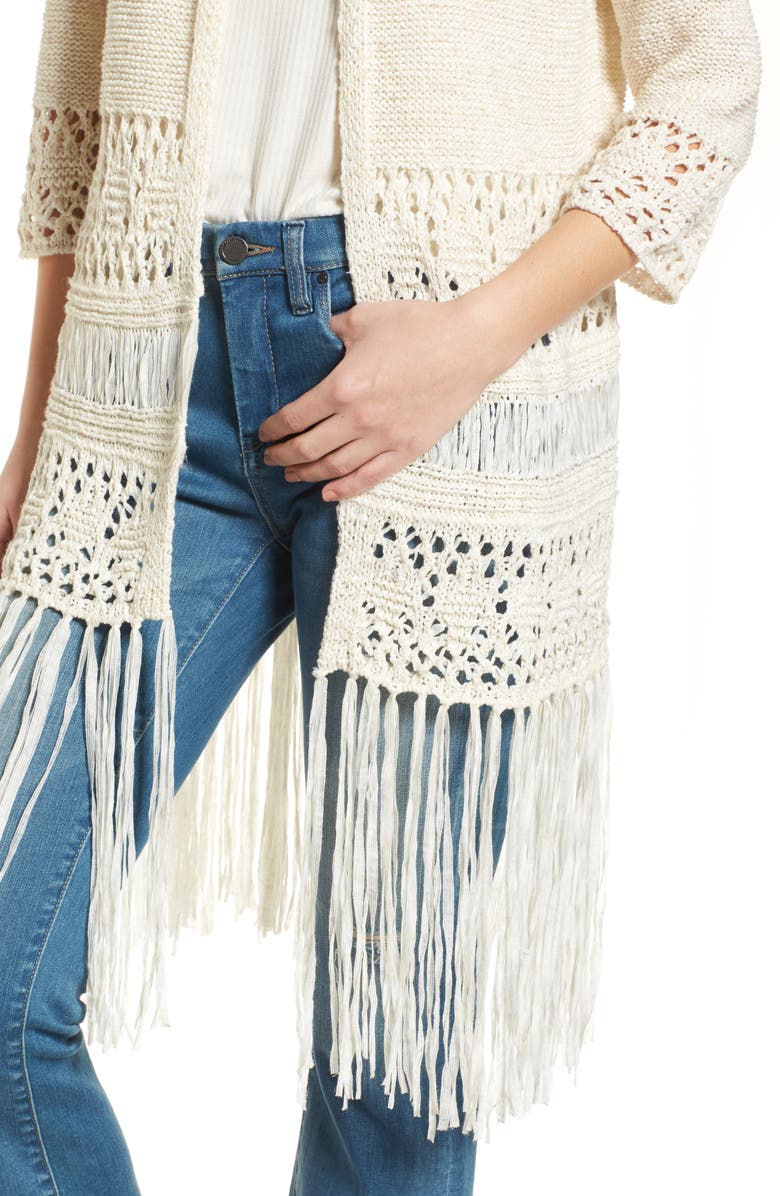 BLANKNYC Fringe Hem Cardigan, Alternate, color, 
