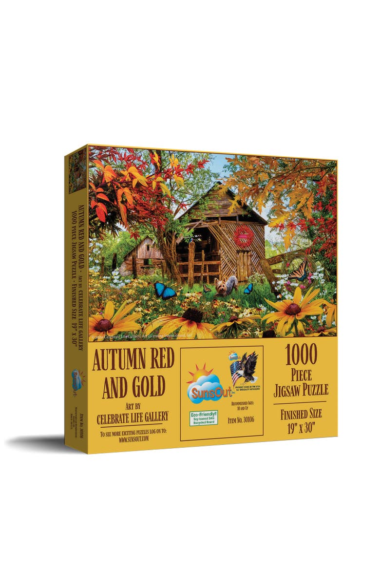 Sunsout Autumn Red and Gold 1000 piece Jigsaw Puzzle for Adults, Main, color, Multicolor