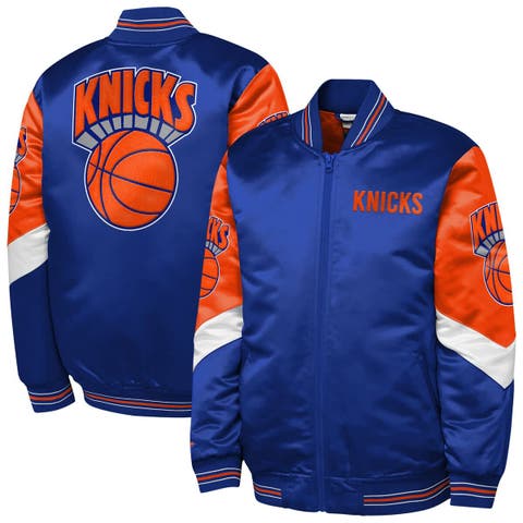 Youth Mitchell & Ness  Royal New York Knicks Throw It Back Heavyweight Full-Zip Satin Jacket